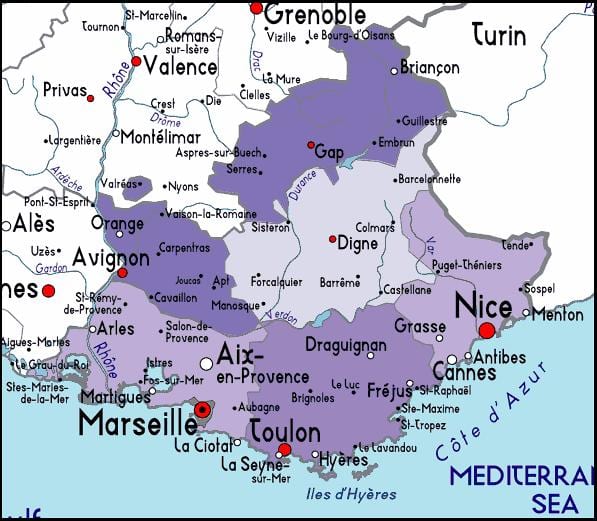નકશો માર્સેલી પ્રદેશ